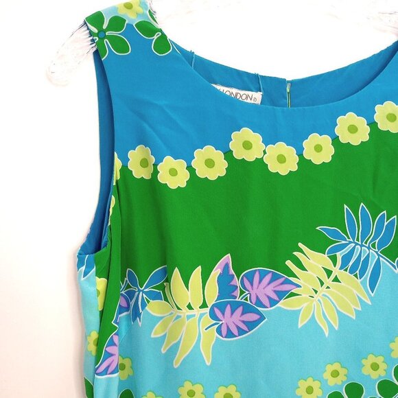 Maggie London Tropical Floral Silk Shift Dress - Picture 2 of 8